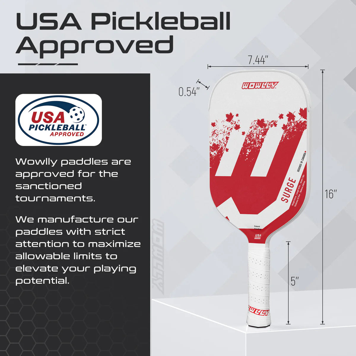 Wowlly Surge Regular (Canada/USA) Pickleball Paddle