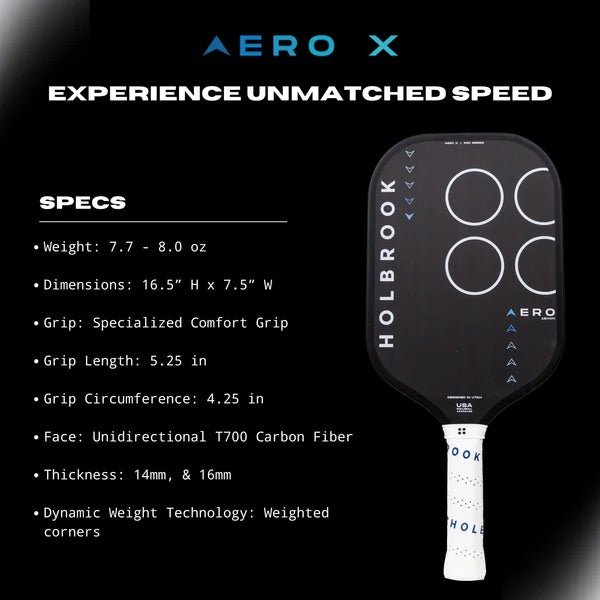 HOLBROOK Pro Aero X Pickleball Paddle (Edgeless)