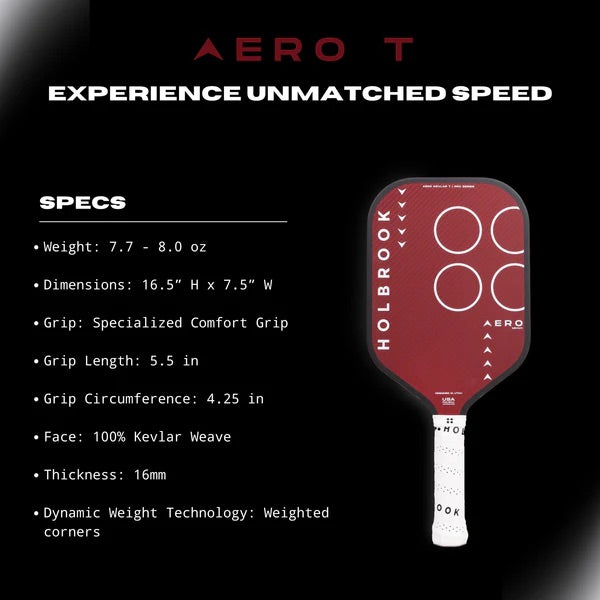 HOLBROOK Kevlar Pro Aero T 16mm Edgeless Pickleball Paddle