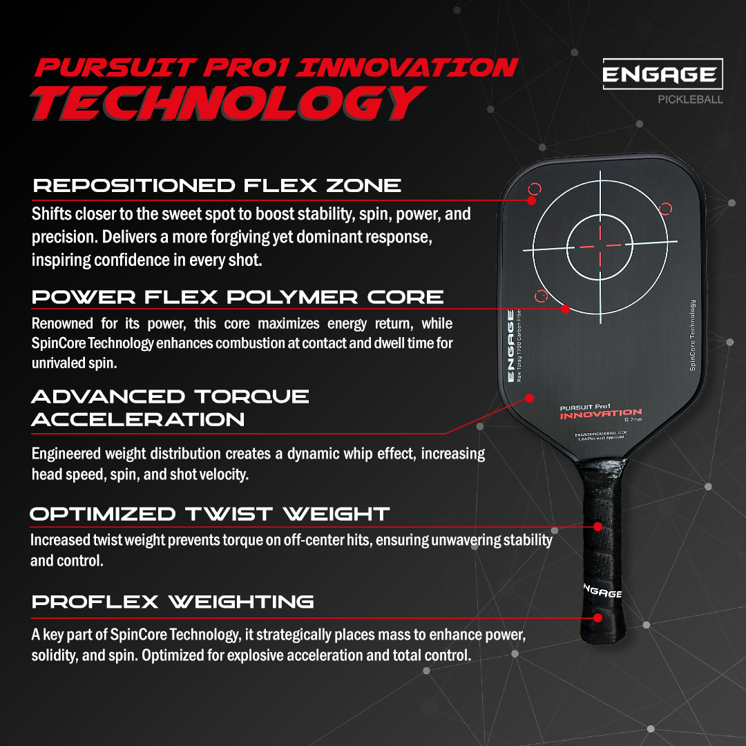 [NEW] ENGAGE Pursuit Pro1 Innovation Pickleball Paddle 12.7mm / 15.2mm