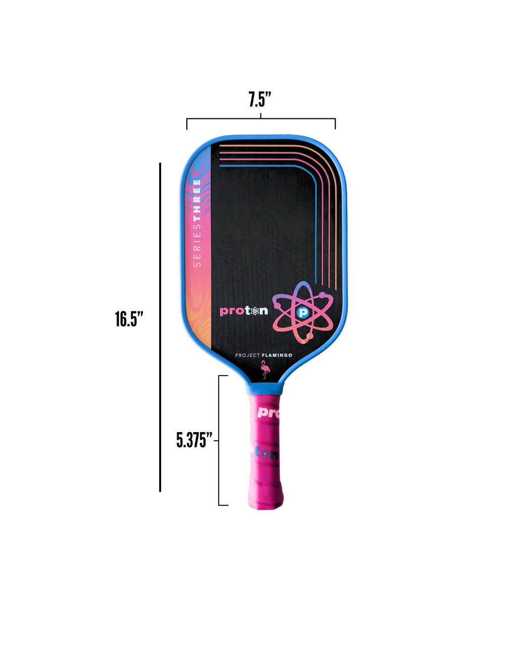 PROTON Series Three Pickleball Paddle, Project Flamingo - Blue