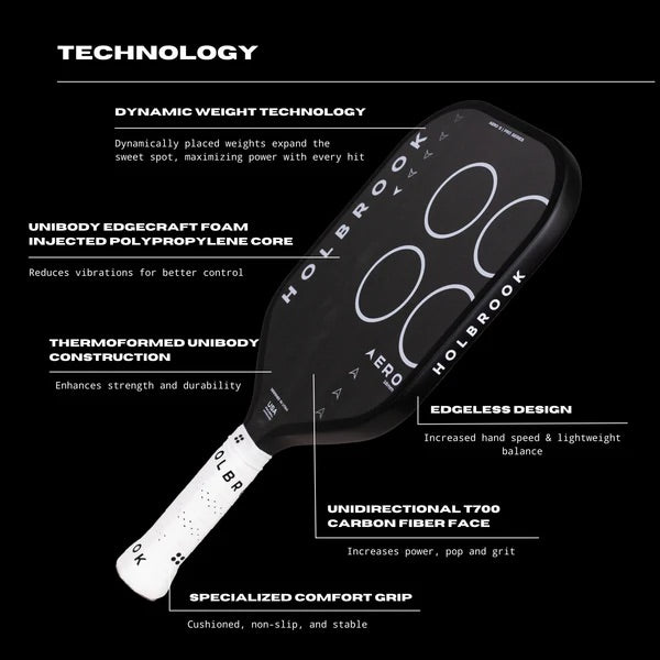 HOLBROOK Pro Aero S 16mm Pickleball Paddle (Edgeless)