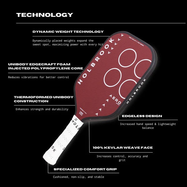 HOLBROOK Kevlar Pro Aero T 16mm Edgeless Pickleball Paddle