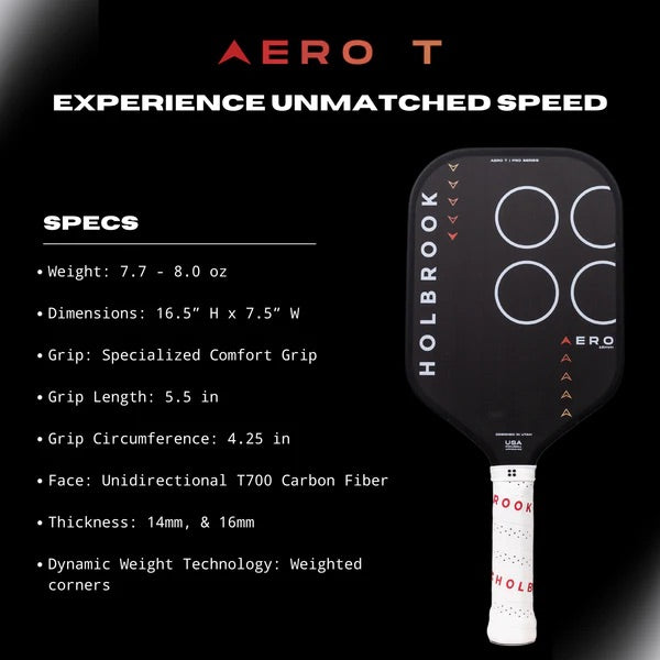 HOLBROOK Pro Aero T Pickleball Paddle (Edgeless)