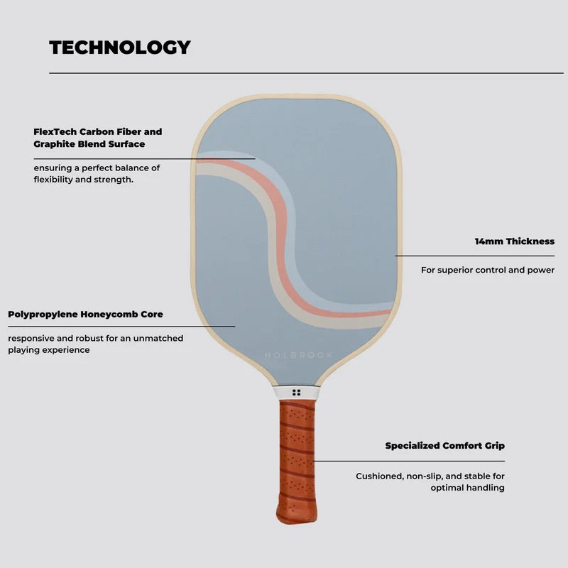 HOLBROOK Performance REWIND Pickleball Paddle 14mm | Hybrid Power, Control