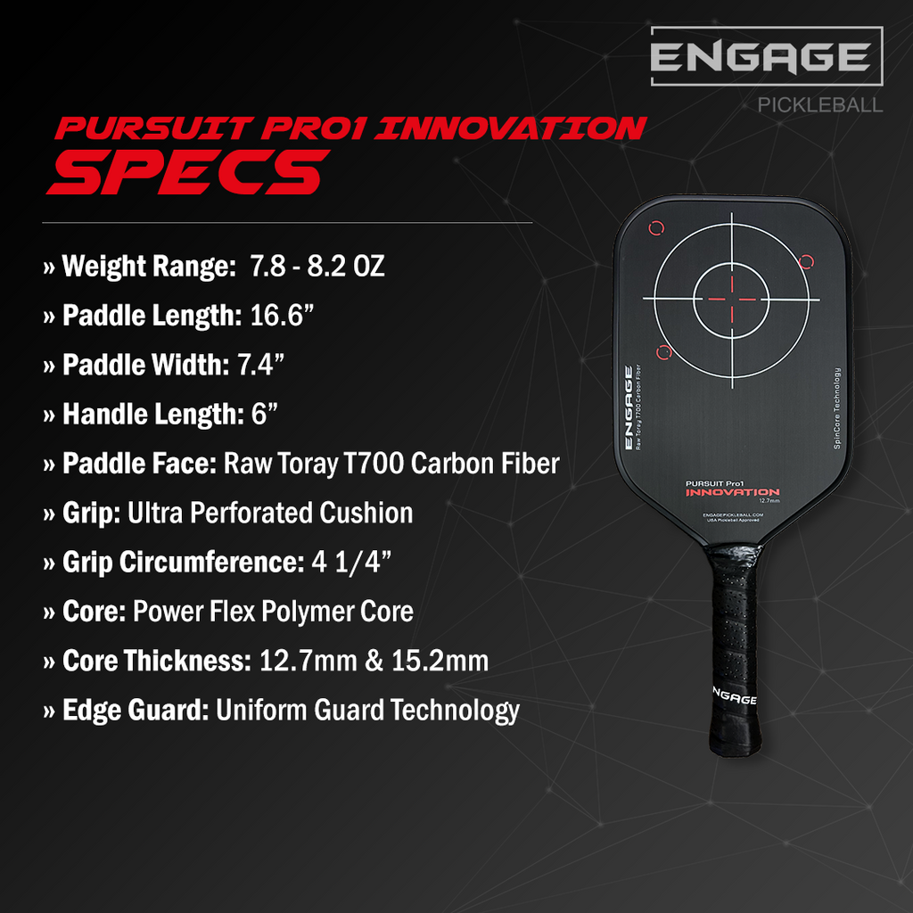 [NEW] ENGAGE Pursuit Pro1 Innovation Pickleball Paddle 12.7mm / 15.2mm