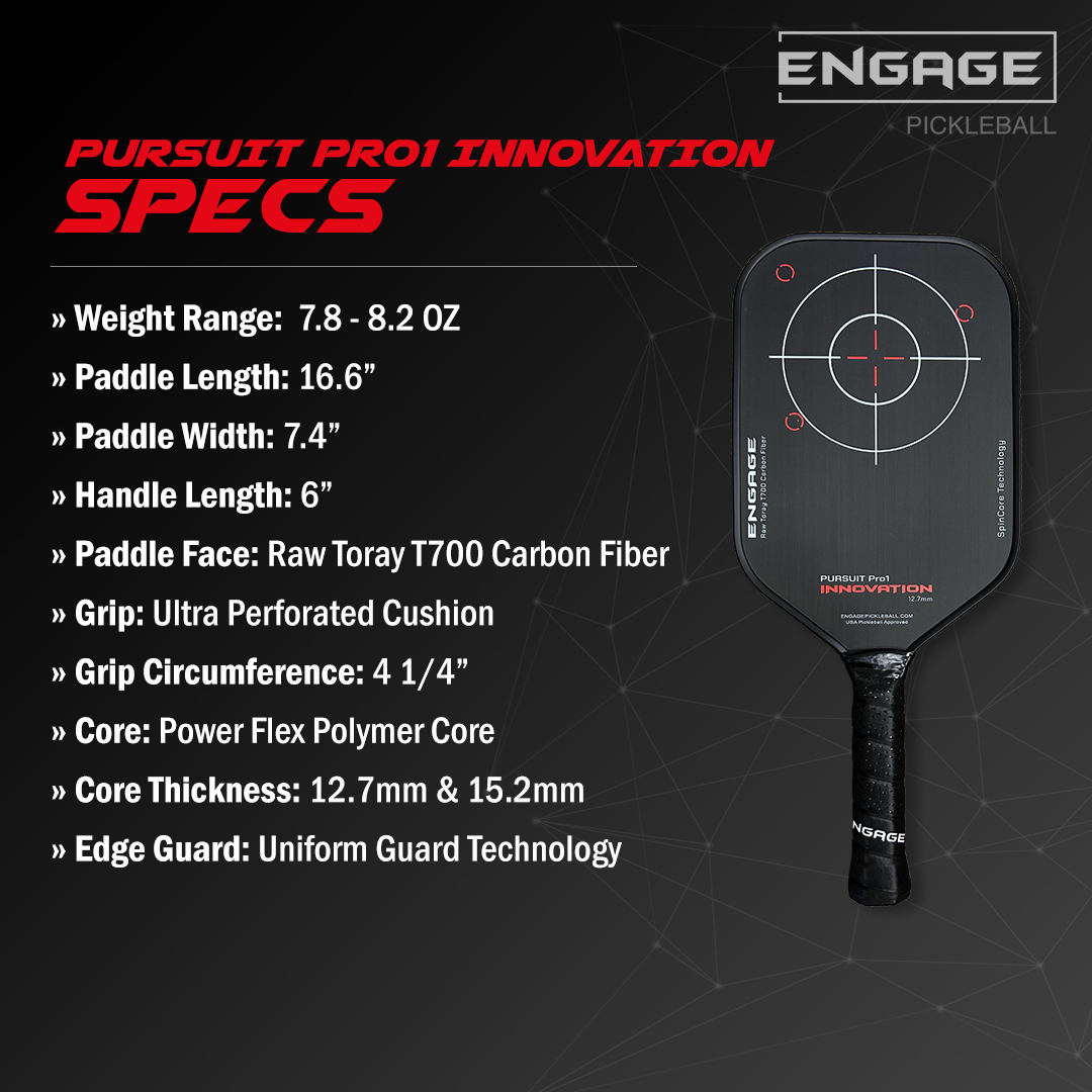 [NEW] ENGAGE Pursuit Pro1 Innovation Pickleball Paddle 12.7mm / 15.2mm