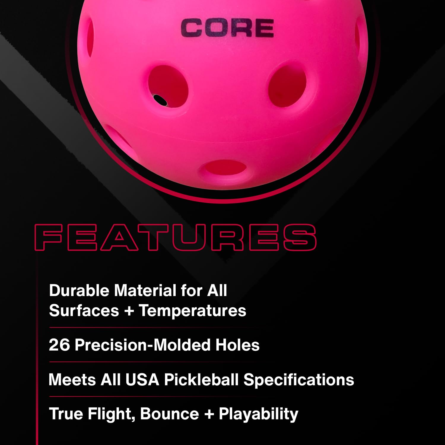 CORE Pickleball Indoor Balls - Breast Cancer Awareness Limited Edition
