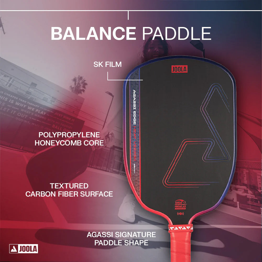 JOOLA Agassi Edge Heat Vision 16MM Pickleball Paddle