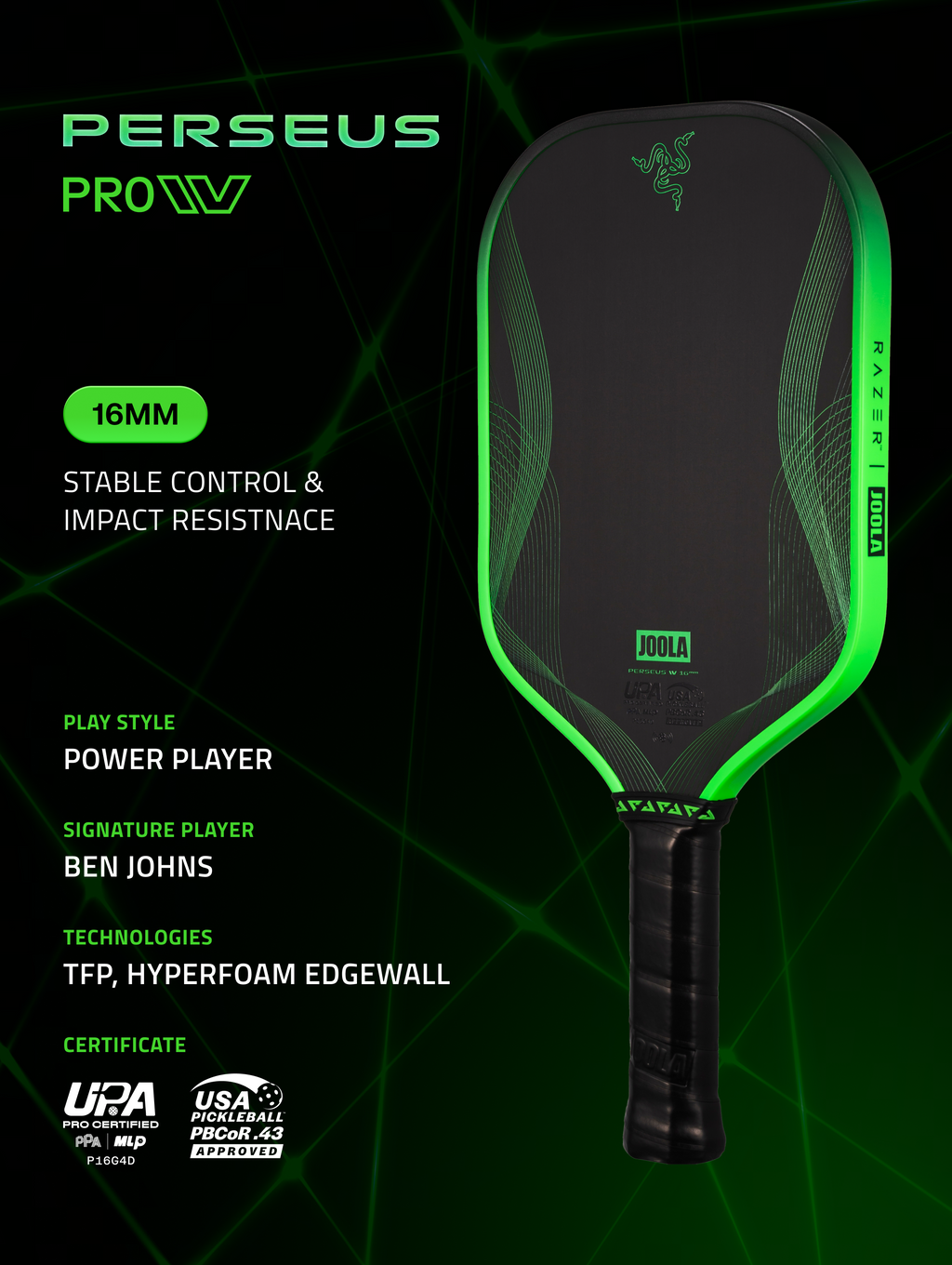 Razer x JOOLA – Perseus Pro IV 16mm (Limited Edition)