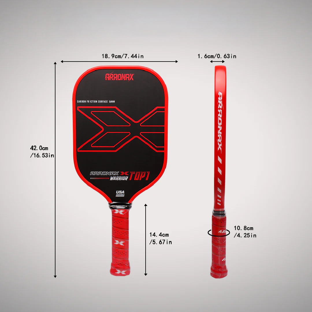 Arronax Warrior X Top 1 Pickleball Balanced Paddle (16mm) — Light Green